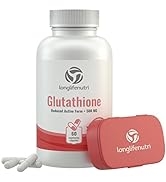 LongLifeNutri Reduced L Glutathione 500mg GSH - 60 Veg Caps | Complex with Milk Thistle & Alpha L...