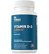 Dr. Tobias Vitamin D-3 5000 IU Supplement, Essential for Healthy Bones, Teeth, and Immune System,...