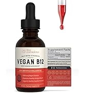 Live Conscious Vegan Vitamin B12 Sublingual Liquid Drops by LiveWell - Methylcobalamin Maximum St...